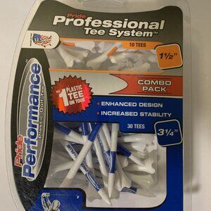 Pride Professional Tee System Combo Pack 10 tees 1 1/2" 38mm; 40 tees 3 1/4" 83m